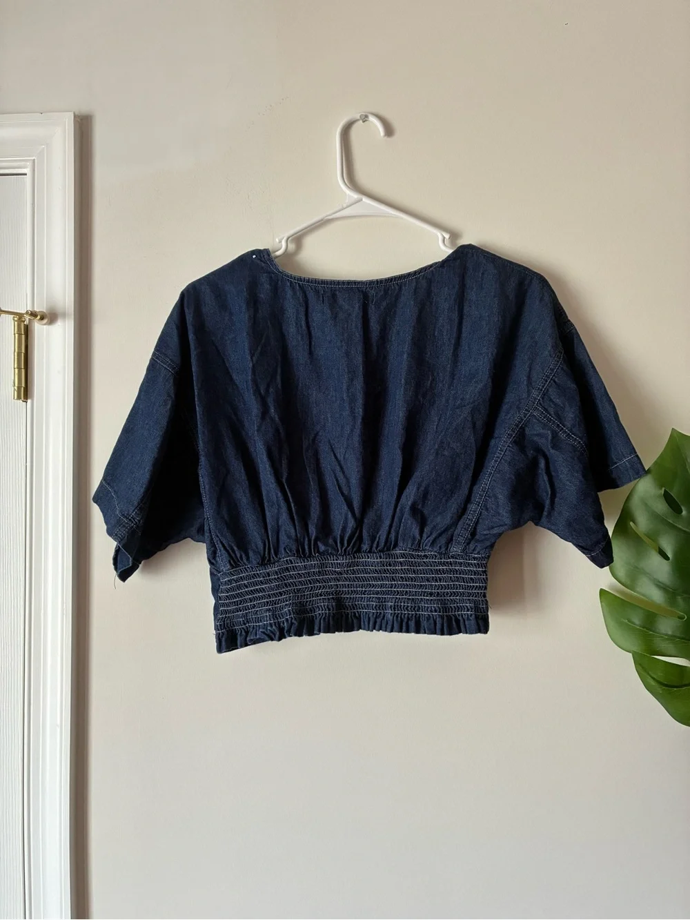 100% Cotton Denim Cropped Top